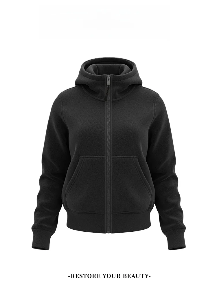 Invierno Thiened Jaet con capucha mujer Color Simple Sli antiarrugas largo Sve cremallera abrigo Casual