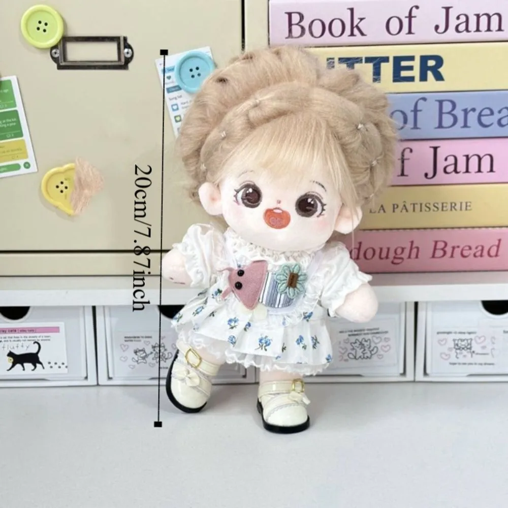 Vestiti per bambole in cotone dal design adorabile da 20 cm, consistenza morbida, lavabili, bambole idol, modello cartone animato, gonna stile retrò carino