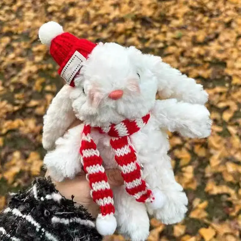 Hase Schlüsselanhänger Plüsch Weihnachten Auto Schlüsselanhänger Rucksack Tasche Dekor Weihnachten Plüsch Kaninchen Schlüsselanhänger Stofftier Puppe Tasche Geldbörse