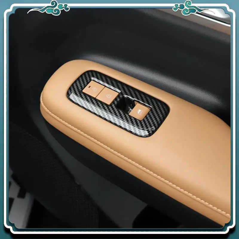 

ABTU-For Hyundai Santa Fe MX5 2024 LHD Carbon Fiber Car Window Lift Switch Buttons Cover Trim Accessories