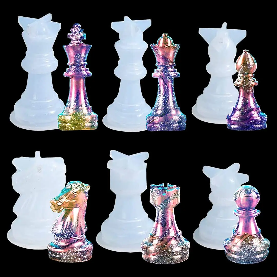 3D International Chess Piece Crystal Epoxy Silicone Casting Molds DIY Craft Family Party Home Decoration Handmade Jewelry Making