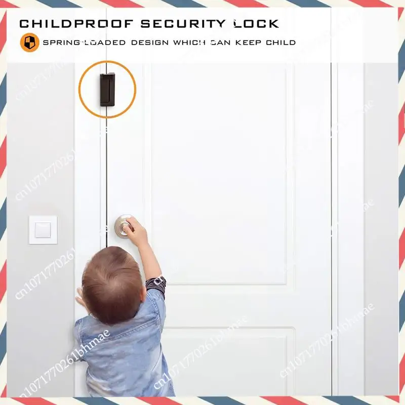 -A21Z Fechadura de reforço de porta Parada de construção à prova de crianças Parada de 3 polegadas à prova de crianças preta