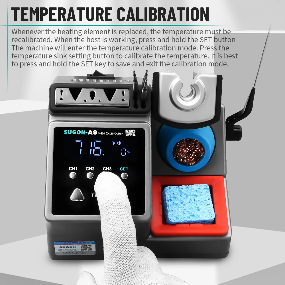 SUGON A9 Lötstation kompatibel mit 210/245/115 Griff Schweißreparaturstation geeignet für die Reparatur von Mobiltelefonen BGA PCB
