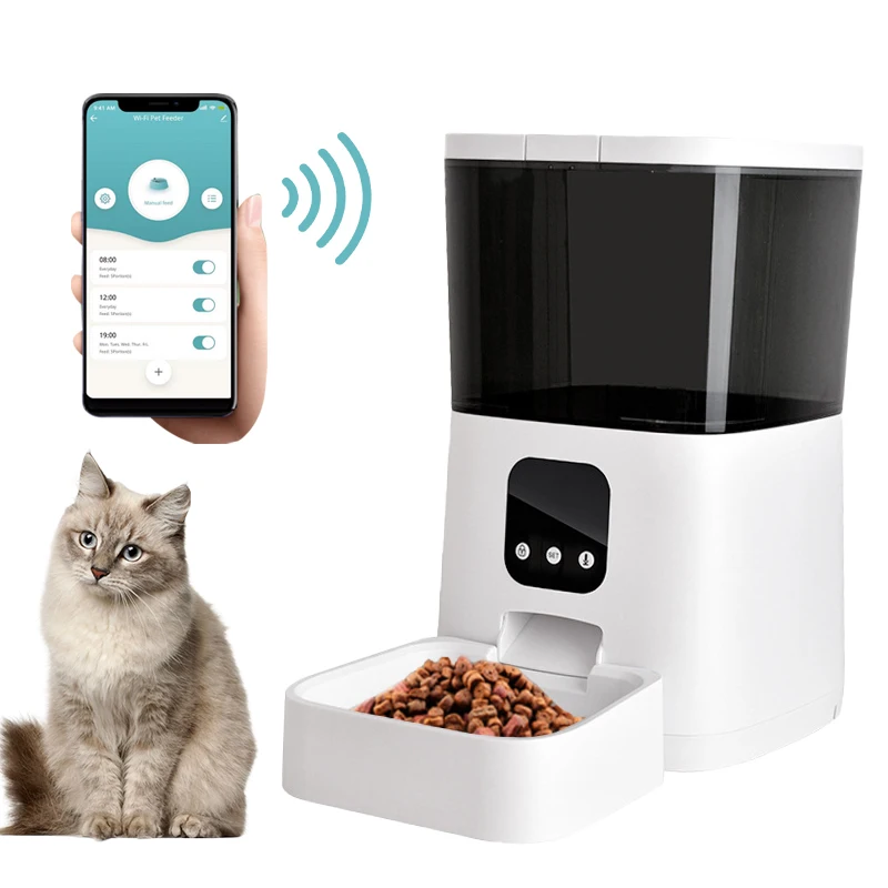 Phone Tuya Remote Control Cat Dog Bowl Wifi Video Enabled Smart Robot Automatic Pet Feeder