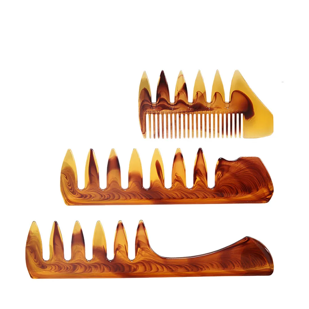 

3Pcs Amber Hair Comb Set Premium Material Scalp Massage Comb for Men Hairdressing Accessories Hair Styling Tool