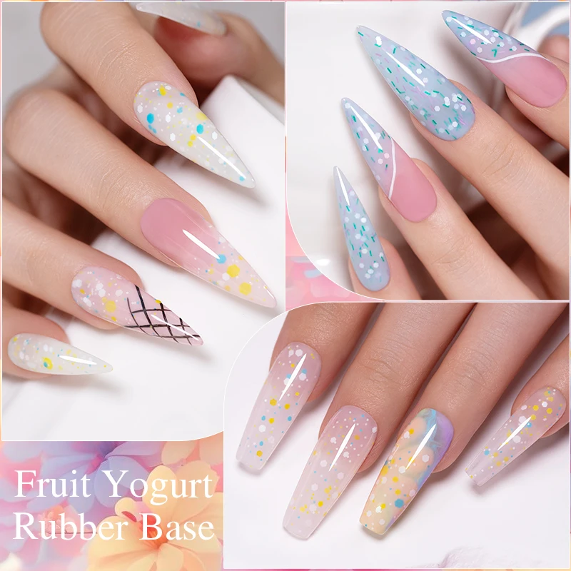 PUENTE 7.5ML Colore pastello Glitter Paillettes Base in gomma Gel Smalto per unghie Soak Off UV Semi-Permanente Vernice per unghie per manicure