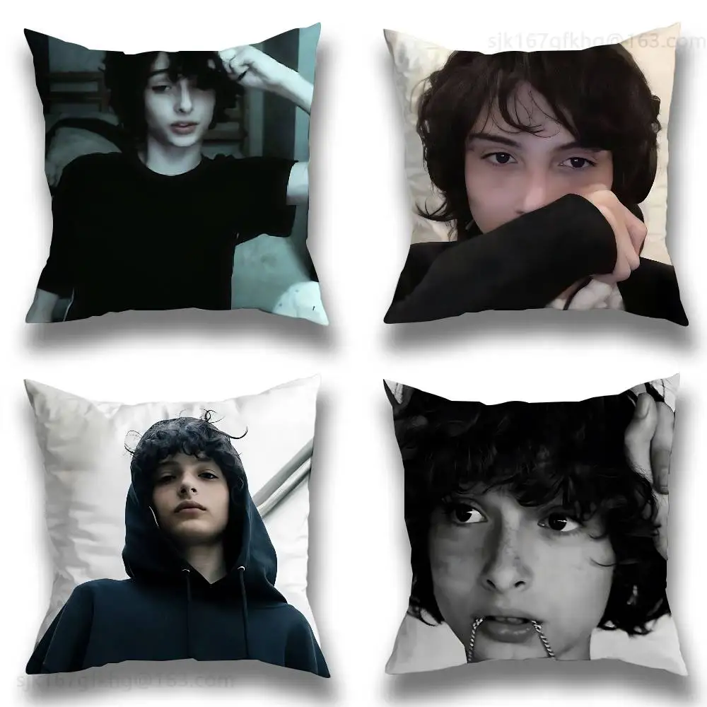 Finn Wolfhard Stranger Pillow Case Square Double-Sided Printing Short Plush Sofa Cushion Cover Bedroom Bedside Pillow