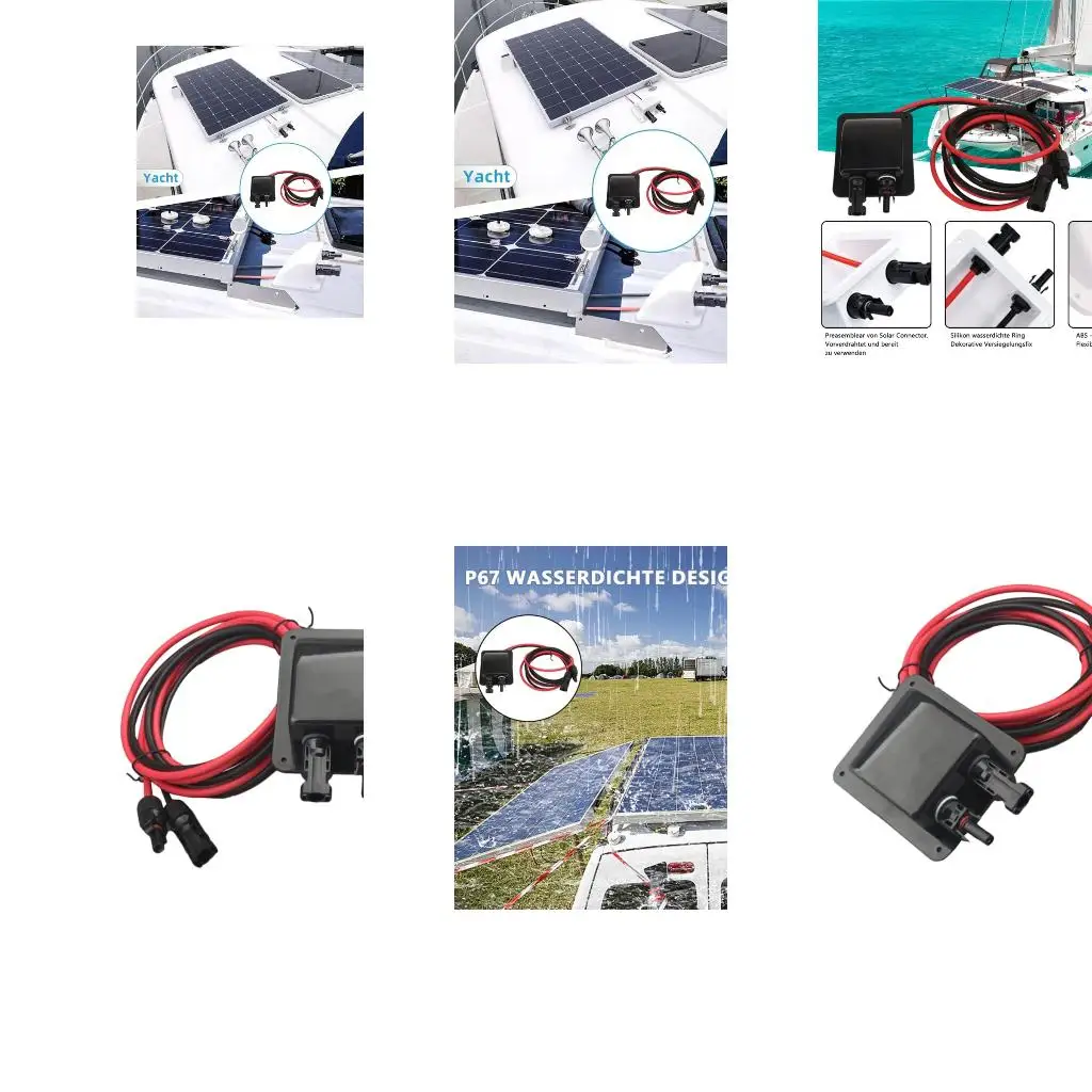 

Практичный водонепроницаемый ввод солнечного кабеля из АБС-пластика с проводом 10AWG Удобный аксессуар для крыши кемперов