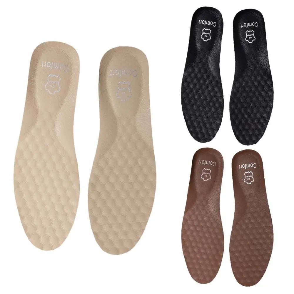 Cuttable Simple Leather Insoles Breathable Brown Leather Shoe Insoles Odor-proof Shoe Pads Sneaker Boots Pads Men Leather Shoes