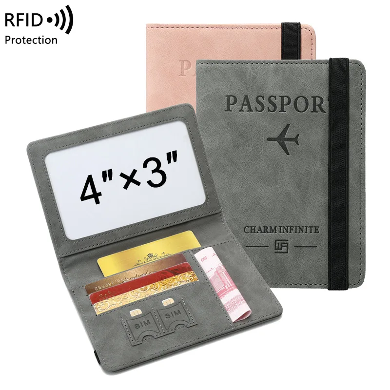 Passport and Vaccine Card Holder Combo PU Leather Passport Holder Passport Covers Passport Wallet for Women/Men to Travel