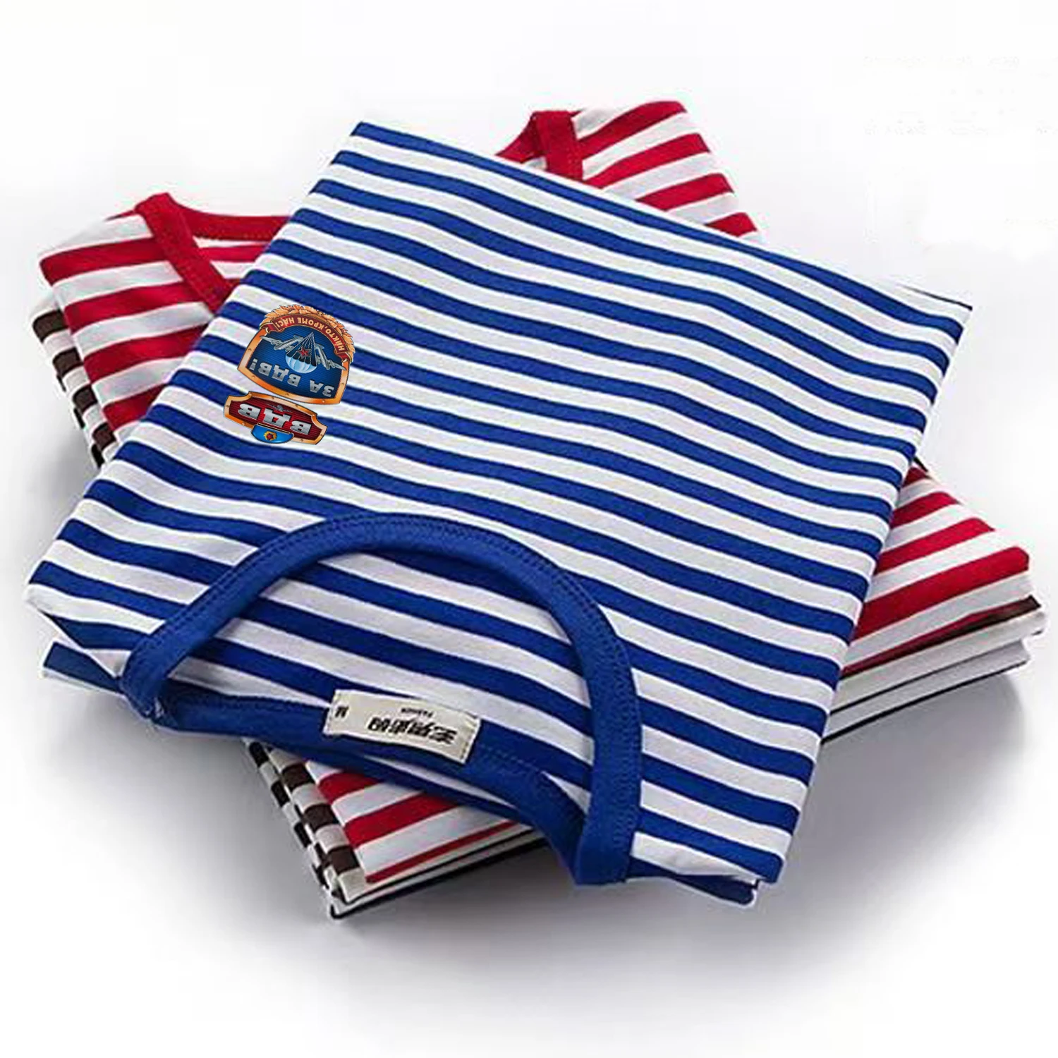 Russian Airborne Troops VDV Paratrooper Medal Stripes T-Shirt Cotton Blended Long Sleeve Sailor Striped Shirt Telnyashka Tops