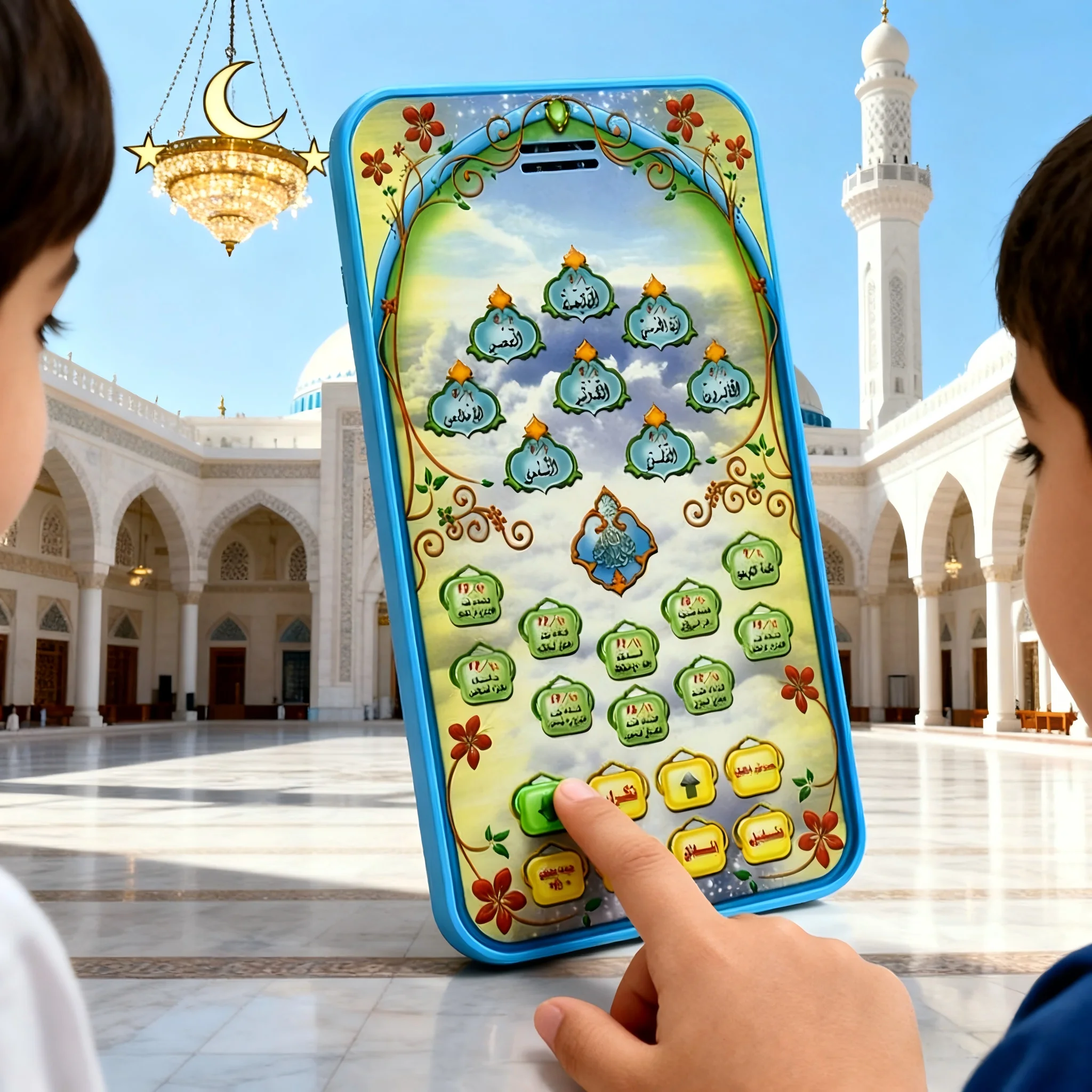 جهاز لوحي لتعليم القرآن للأطفال، 8 سير قصيرة و10 دعوات، لعبة تعليمية إلكترونية، قارئ قرآن صوتي، هدية إسلامية