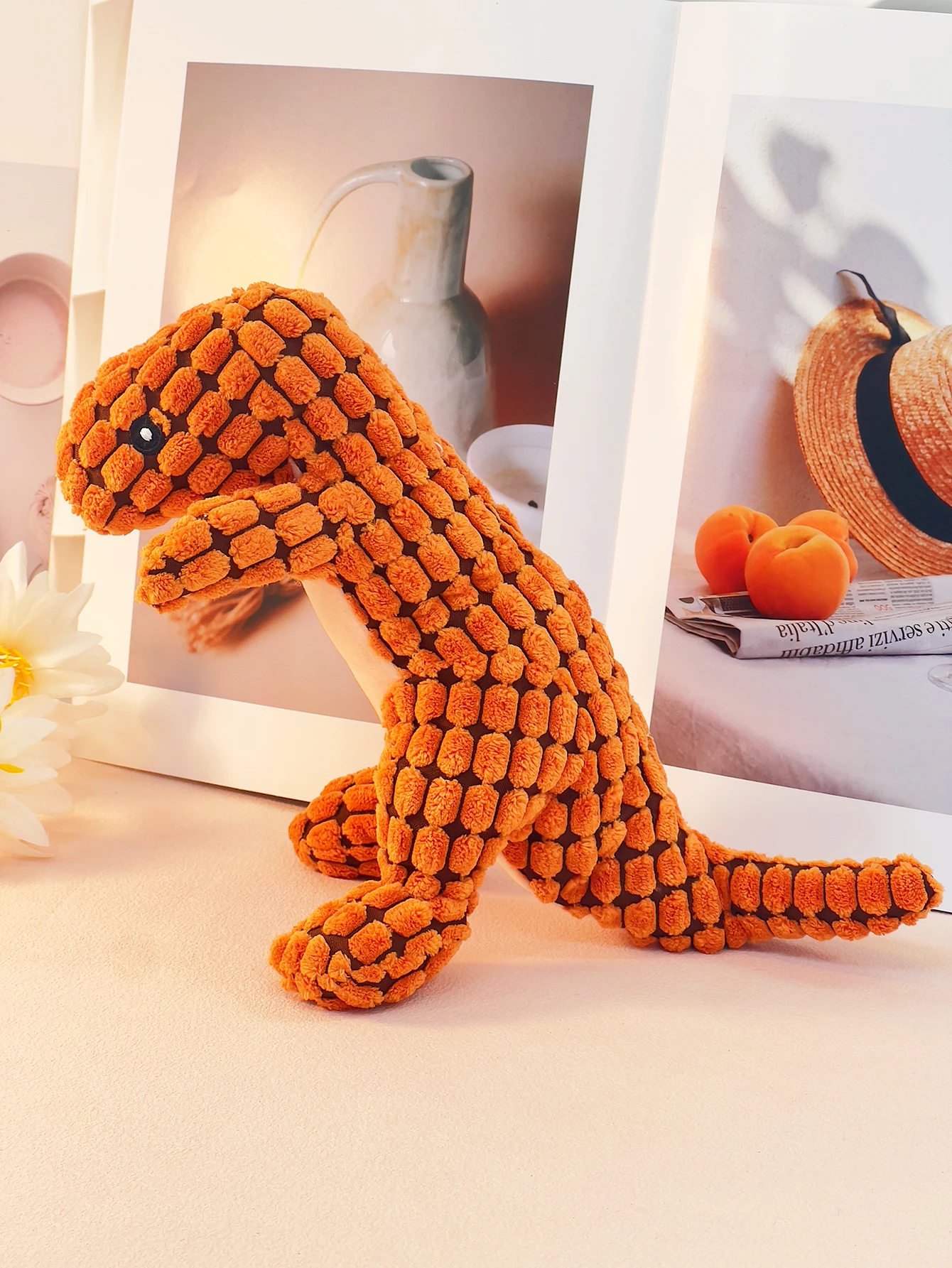 1 pet plush toy in the shape of a dinosaur dog bite resistant teeth sound toy to accompany the play dog toy