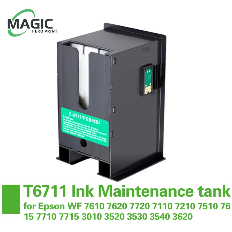 T6711 L1455 Ink Maintenance Box for Epson WF 7610 7620 7720 7110 7210 7510 7615 7710 7715 3010 3520 3530 3540 3620 3640 Printer