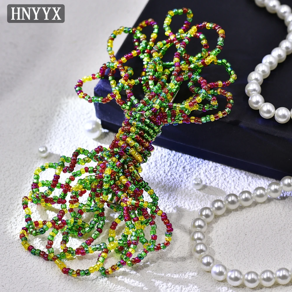 HNYYX Colorful Crystal Fashion Ladies Hairpin Luxury Party Beaded Jeweled Hair Accessories For Brides Wedding Hair Clips A177