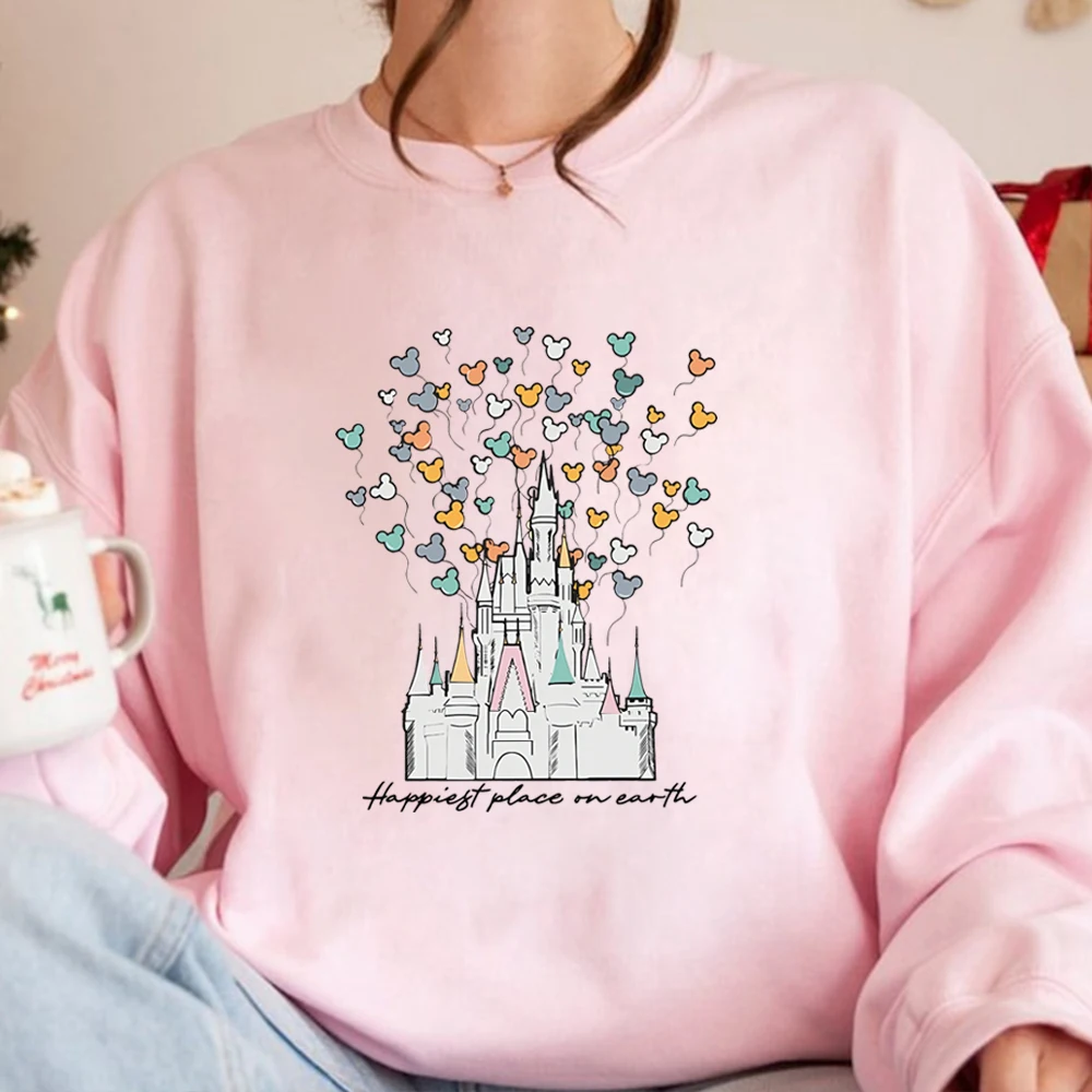 

Толстовка с замком принцессы «Волшебное королевство», милая рубашка «Самое самое лучшее место на землю», одинаковая толстовка с капюшоном для семейного отдыха, эстетичная толстовка