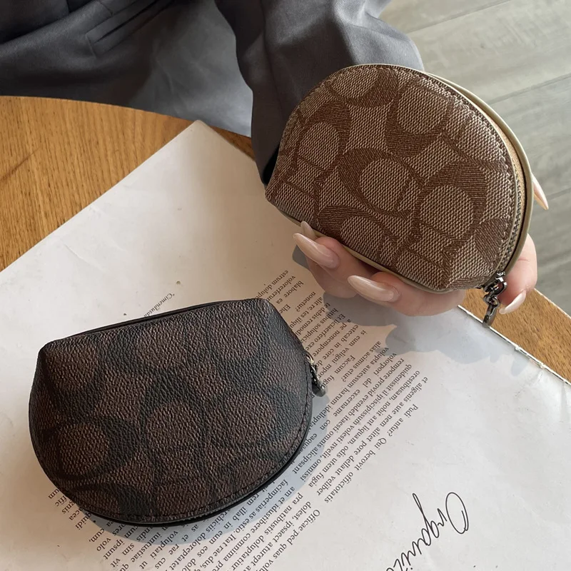 Elegant Retro Ladies Short Wallet Multi Card Clutch Bag Fashionable Zipper Closure PVC Purse With Youth Geometric Pattern