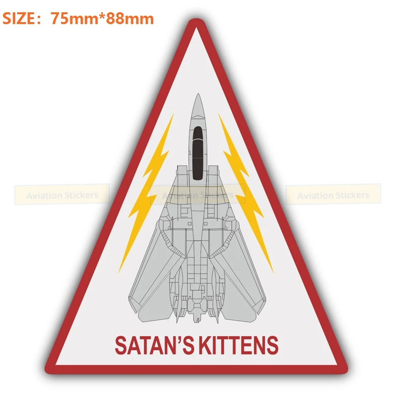 

F-14 SATAN'S KITTENS авиационные виниловые водонепроницаемые наклейки для забавного багажа, автомобиля, мультяшные наклейки, милые наклейки для ноутбука