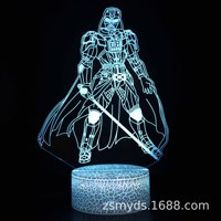 Acrylic 3D Lamp Figure Star Wars Marvel Hot Toys Black Panther Skywalker Figures Illusion Night Light Polychrome LED Table Decor