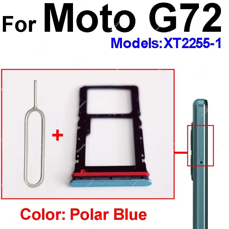 Sim Card Slot Tray Holder For Motorola Moto G22 G32 G42 G52 G62 G72 G82   Card Reader Adapter Socket Replacement Parts