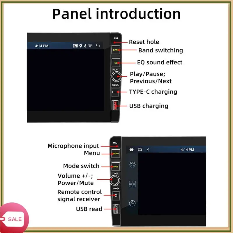 

Unique 9Inch Car Touch Screen Wireless Carplay Android Auto Car Portable Radio Bluetooth MP5 FM Receiver The Host