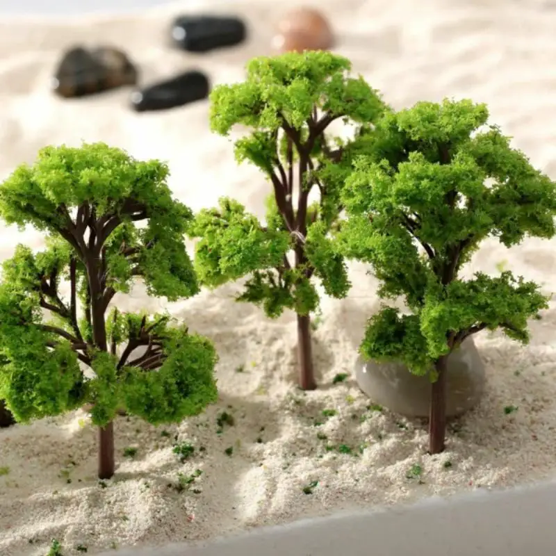 Miniature Green Tree Landscape Model for Dollhouses and Railways; Recreate Street Scenes with Garden Ornaments