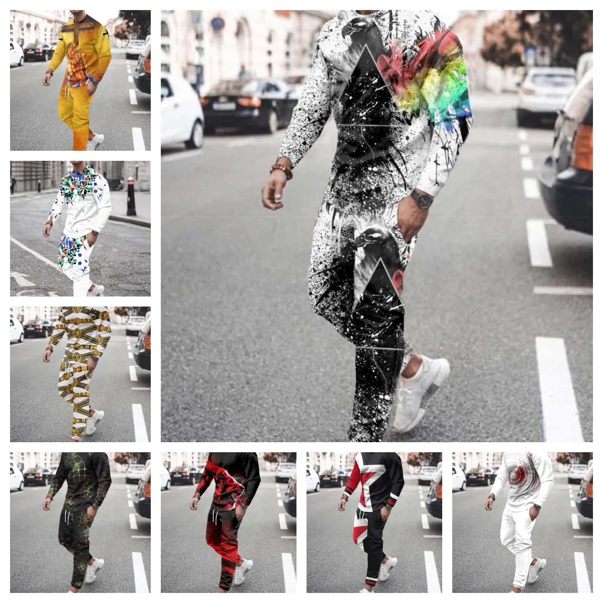 

25-26 Hot-selling Luxury Spring and Autumn Brand Men's Adult Fashion Long-sleeved Suit Daily Leisure Sports Cool Trend Loose Y2K