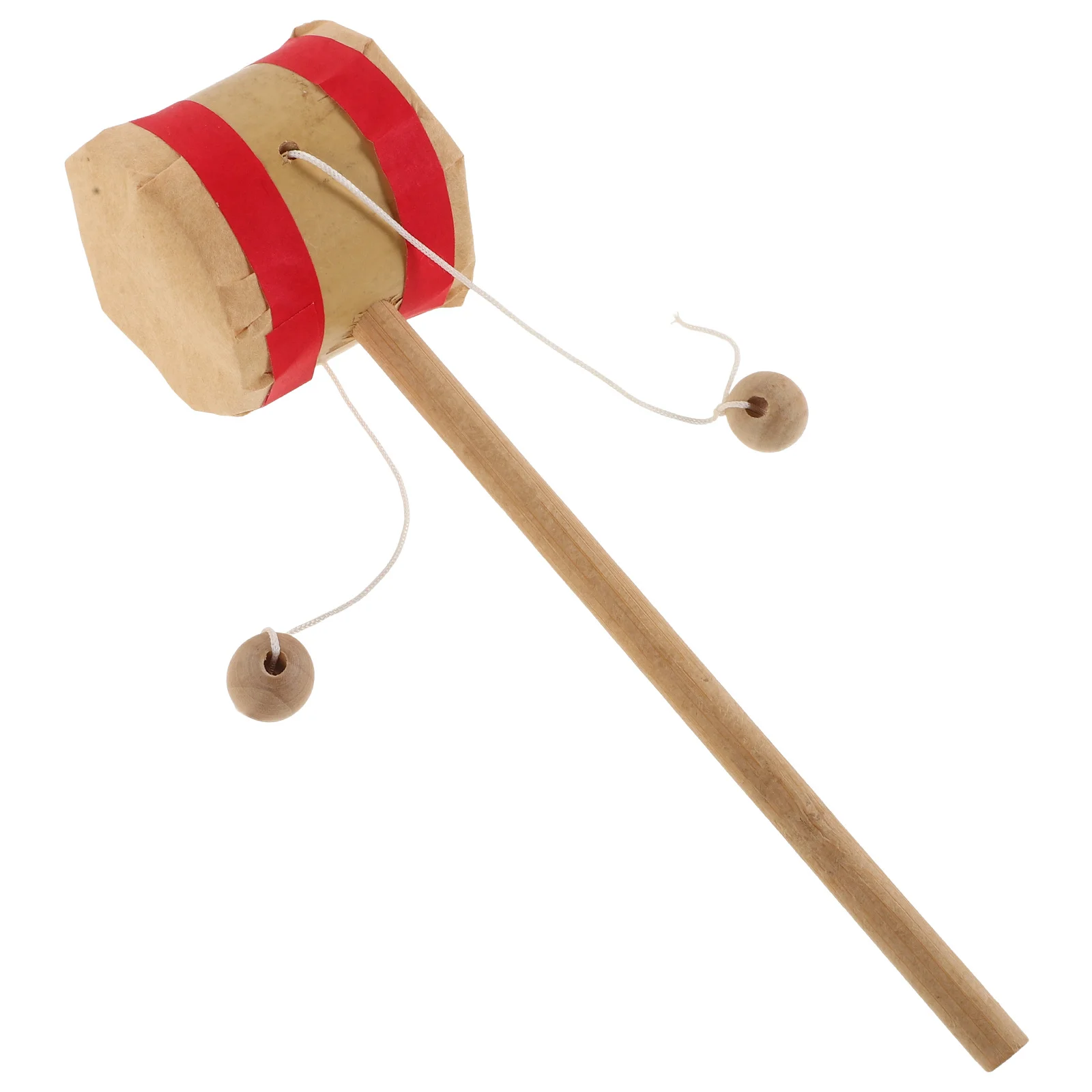 1 stks Houten Rammelaar Drum Beige Muzikale Voor Zintuiglijke Ontwikkeling Vroeg Leren Handtrommel Kinderen Percussie-instrument