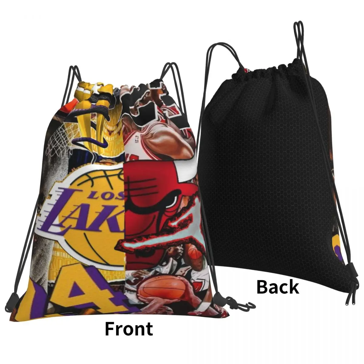 Custom Pattern Logo Drawstring Bag MJ Mamba Travel Backpack Student Storage Bag School Bag  ꦫ