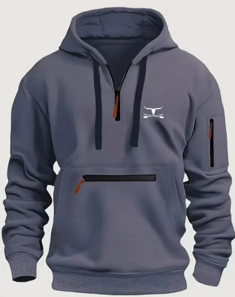 2025 Herbst Winter Herren Jugend Vitalität Wind Mode Kleidung Langarm Hoodie Hoodie einfarbig Top kreative Kuhkopf Muster