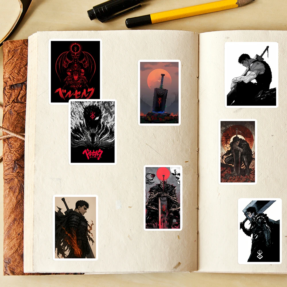 Manga Berserk Stickers DIY Kids Toys Gift for Scrapbook Junk Journals Laptop Phone Luggage Bottles Guitars Decorative Waterproof