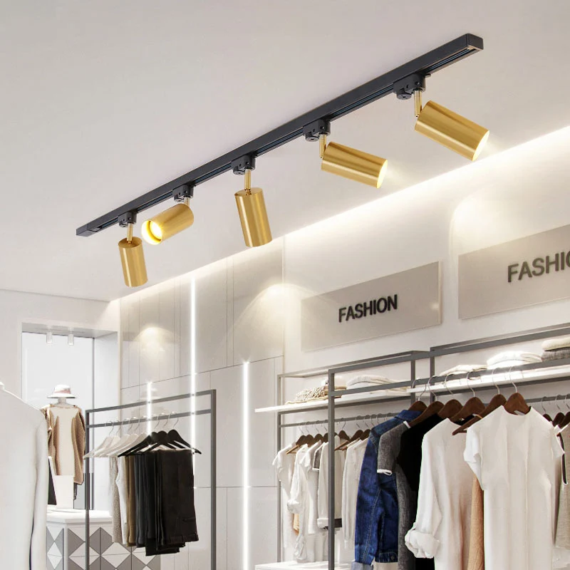 LED Track Light Rail GU10 Aluminum Ceiling Light Modern Gold Tracking Lighting Fixture Clothing Shop Spotlights Ceiling Lamps