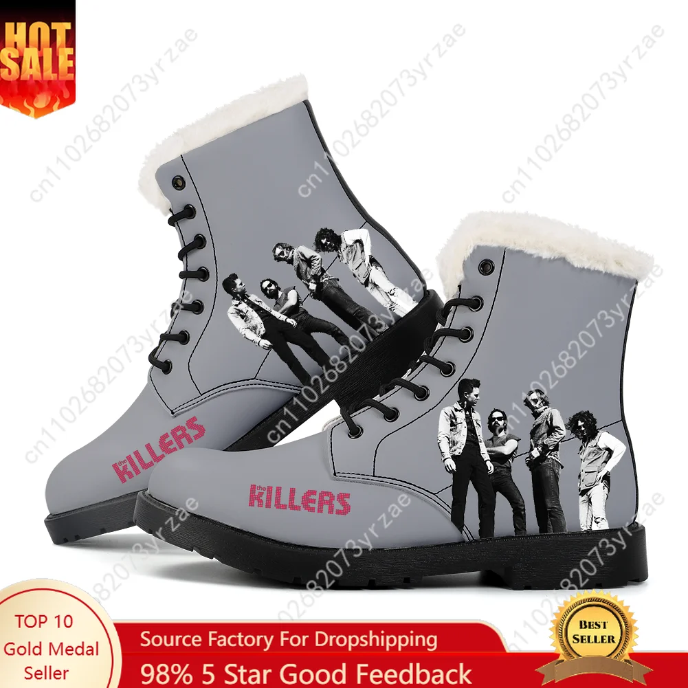 

The Killers Plush Boots Men Women Teenager Casual Shoes Outdoor Warm Leather Boot High Quality Personalized Print Custom Shoes