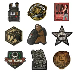 3D PVC Military Tactical Embroidery Patches Backpack Emblem Applique with Hook Outdoors Morale Armband Badges Clothes Stickers