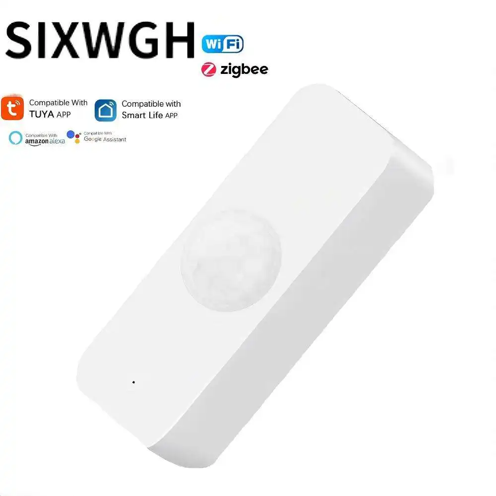 

SIXWGH Smart Security PIR Motion Sensor Zigbee & WiFi Dual Mode Bar Design Home Automation Detector Works Tuya Battery Powered