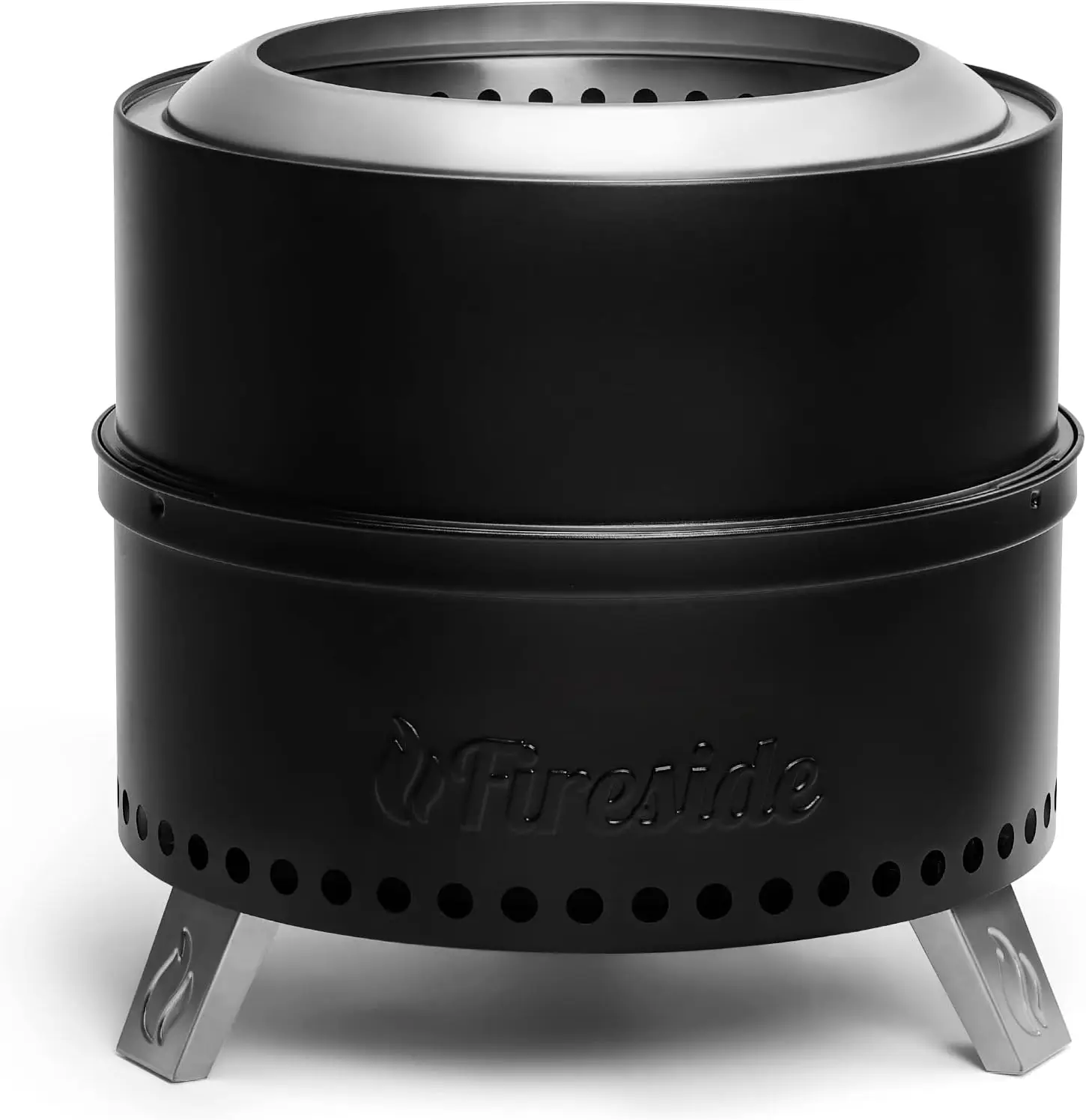 19 Inch Smokeless Fire Pit for Outdoor Wood Burning, Portable Stainless Steel Camping Stove with Stand, Removable Ash Pan