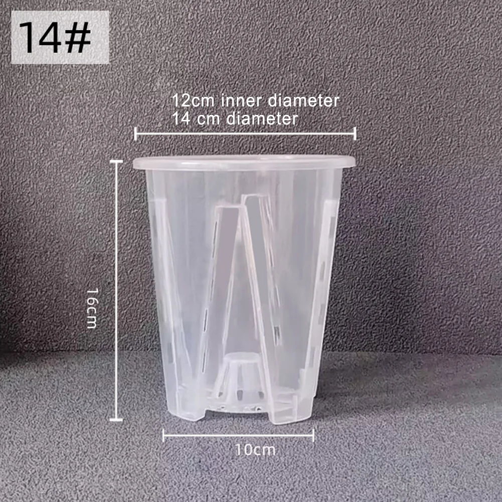 1Pc Clear Plastic Orchid Pots Breathable Orchid Planters Plant Nursery Pots For Indoor Outdoor Plants Garden Balcony Decors