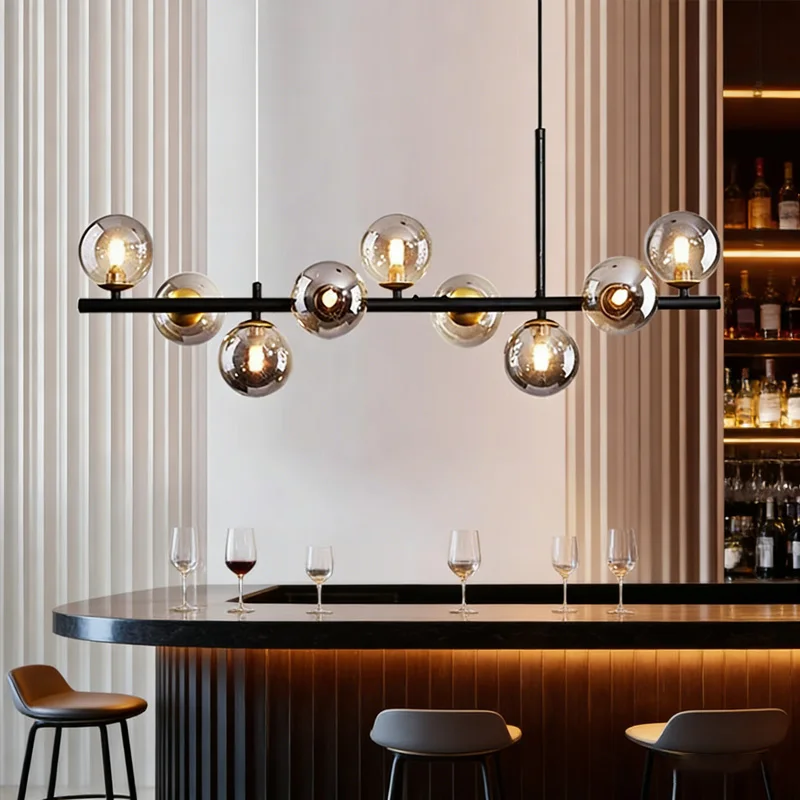 

Modern Glass Pendant Lights Black Gold For Living Room Kitchen Restaurant Hotel Bar Front Desk Decor Hanging Lighting Fixture