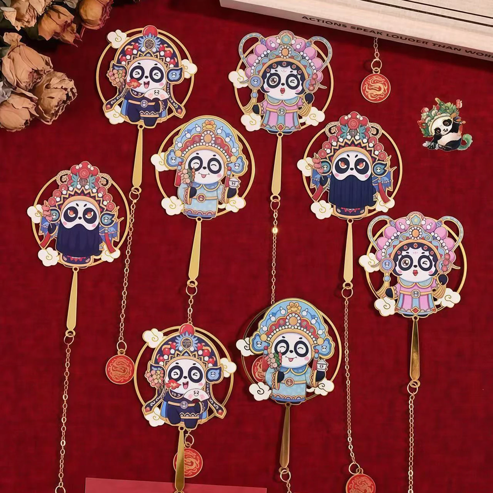 Chinese Panda Metal Bookmark Sichuan Opera Face Changing Reading Lover Book Charm Cultural Lover Collection Gift Exquisite Gift