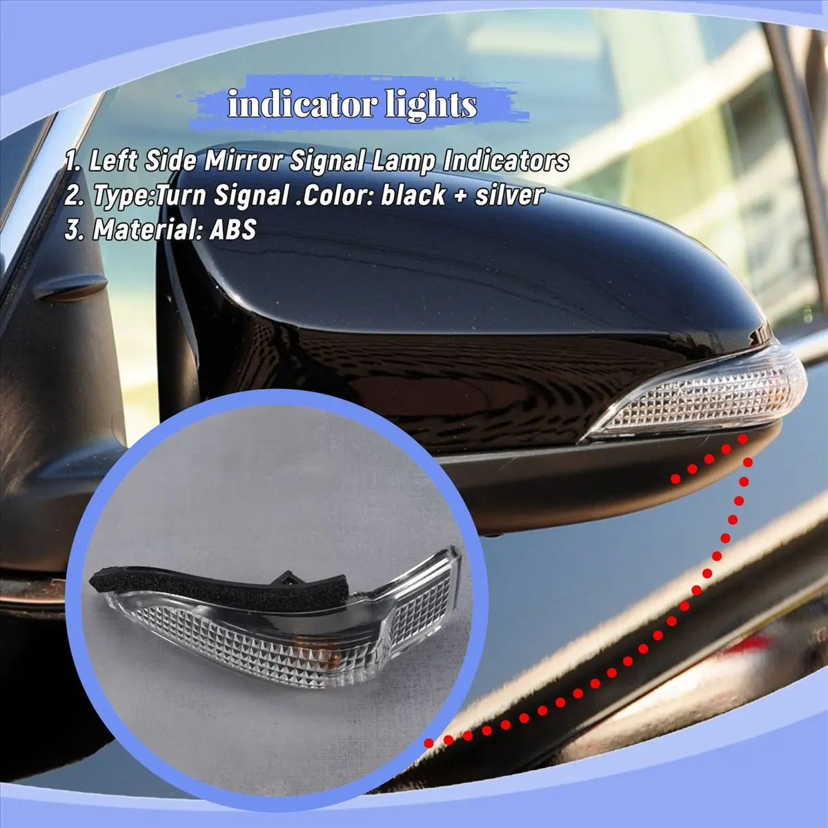 Rearview Mirror Turn Signal Light Lamp Blink Left 81740-52050 Main in Car Light