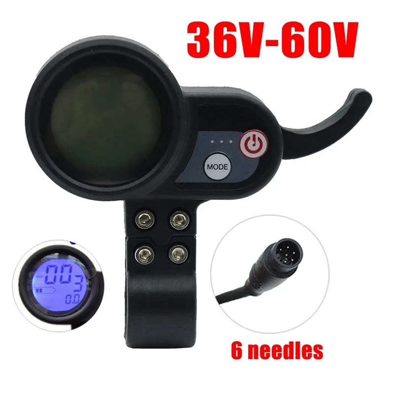 36V-60V Lcd Display Dashboard 6pin E Scooter E Bike Meter Elektrische Scooter Vervanging Onderdelen Voor Jp