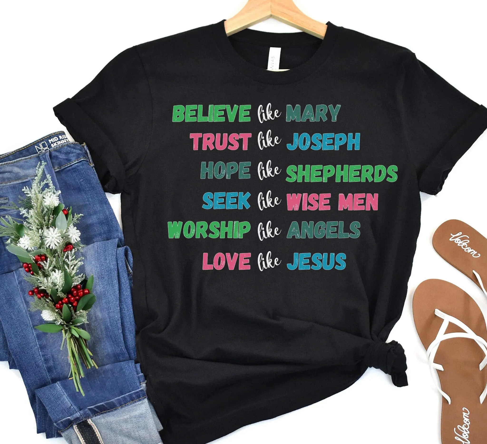 Christian Christmas T Shirt Faith For The Holidays Mary Wise Men