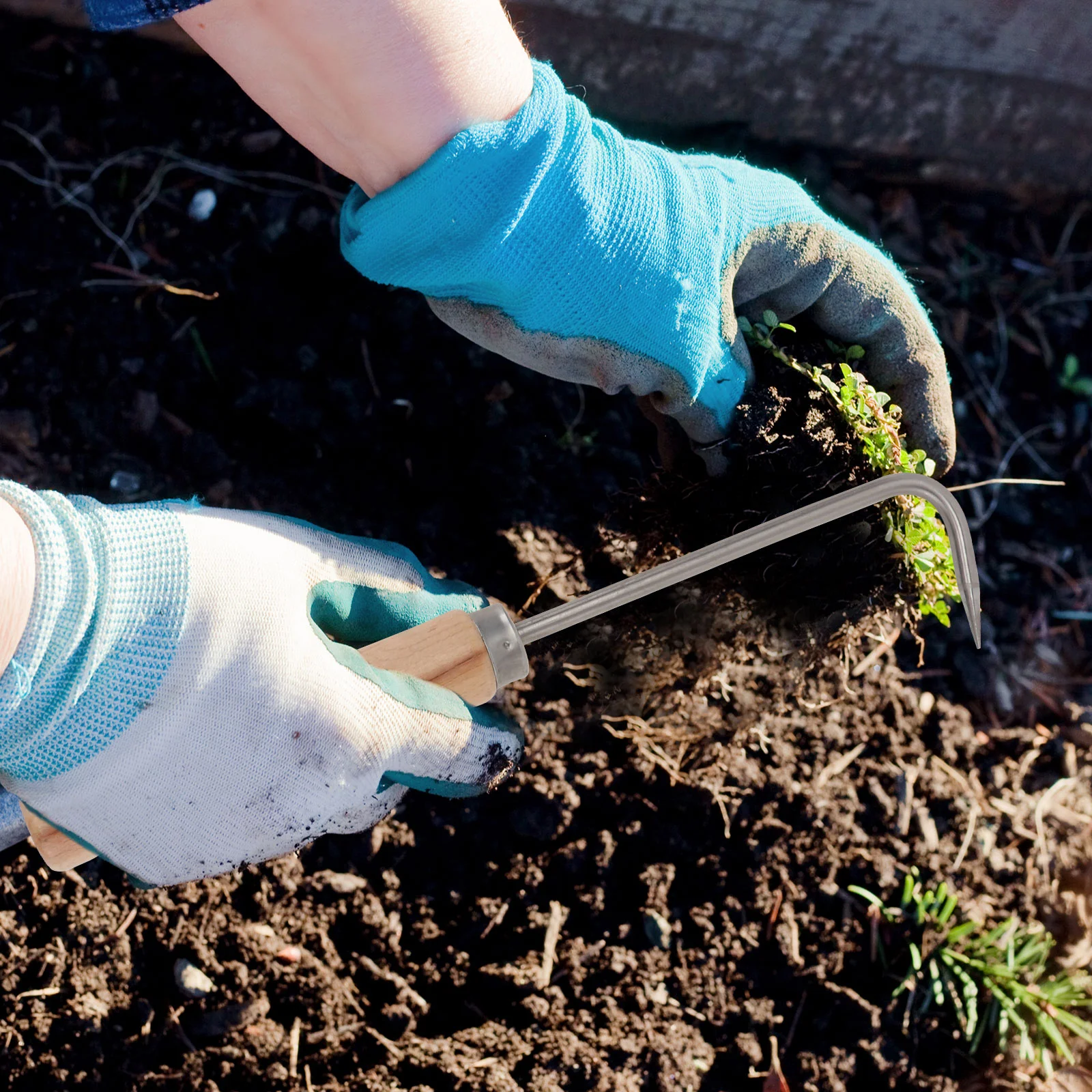 Attrezzo da giardino per diserbo portatile per rimozione radici, strumenti per diserbo per raschietto, dispositivo manuale con gancio a artiglio singolo in metallo