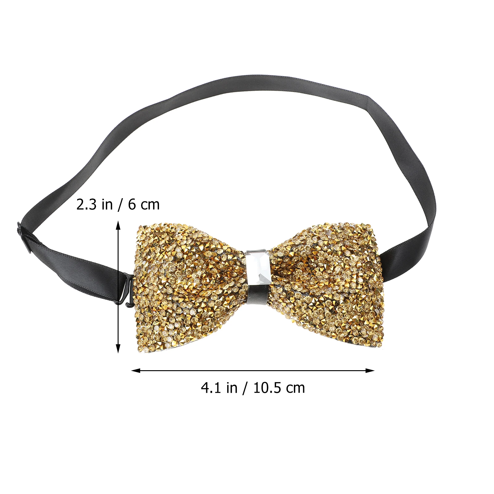 

2pcs Rhinestone Ties Pre-Tied Diamond-Tip Adjustable Banquet Wedding Party Men Formal Wear Rhinestone Bow Ties For Men Accessory