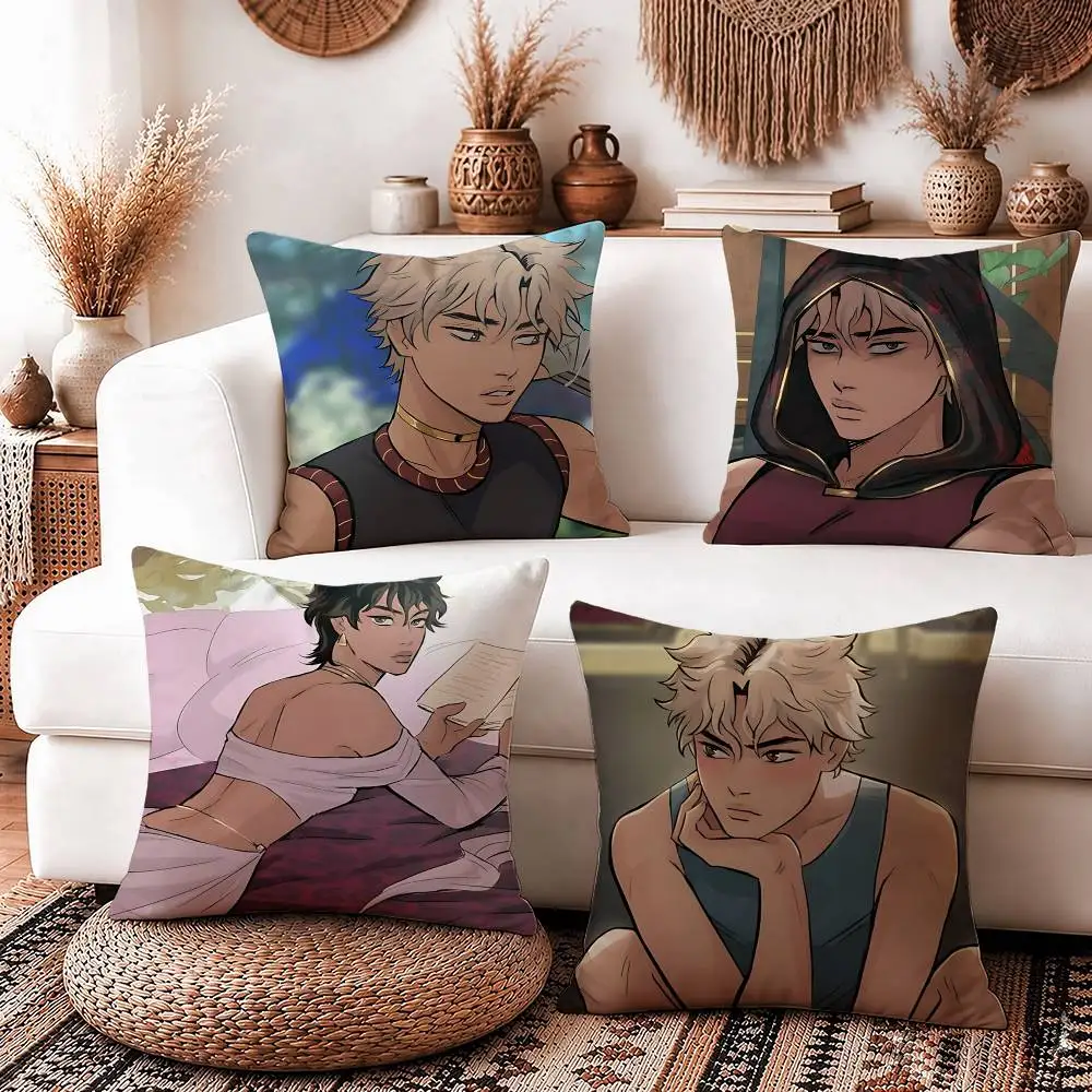 BL Manhwa O-Osora Calaveras Square Sofa Pillow Cover Solid Color Living Room Home Decor Cushion Case