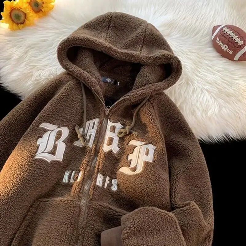 

Мужская толстовка на подкладке Fce Thiened Winter Jaet Oversize, верхняя одежда в американском стиле, модная брендовая осенне-зимняя подставка