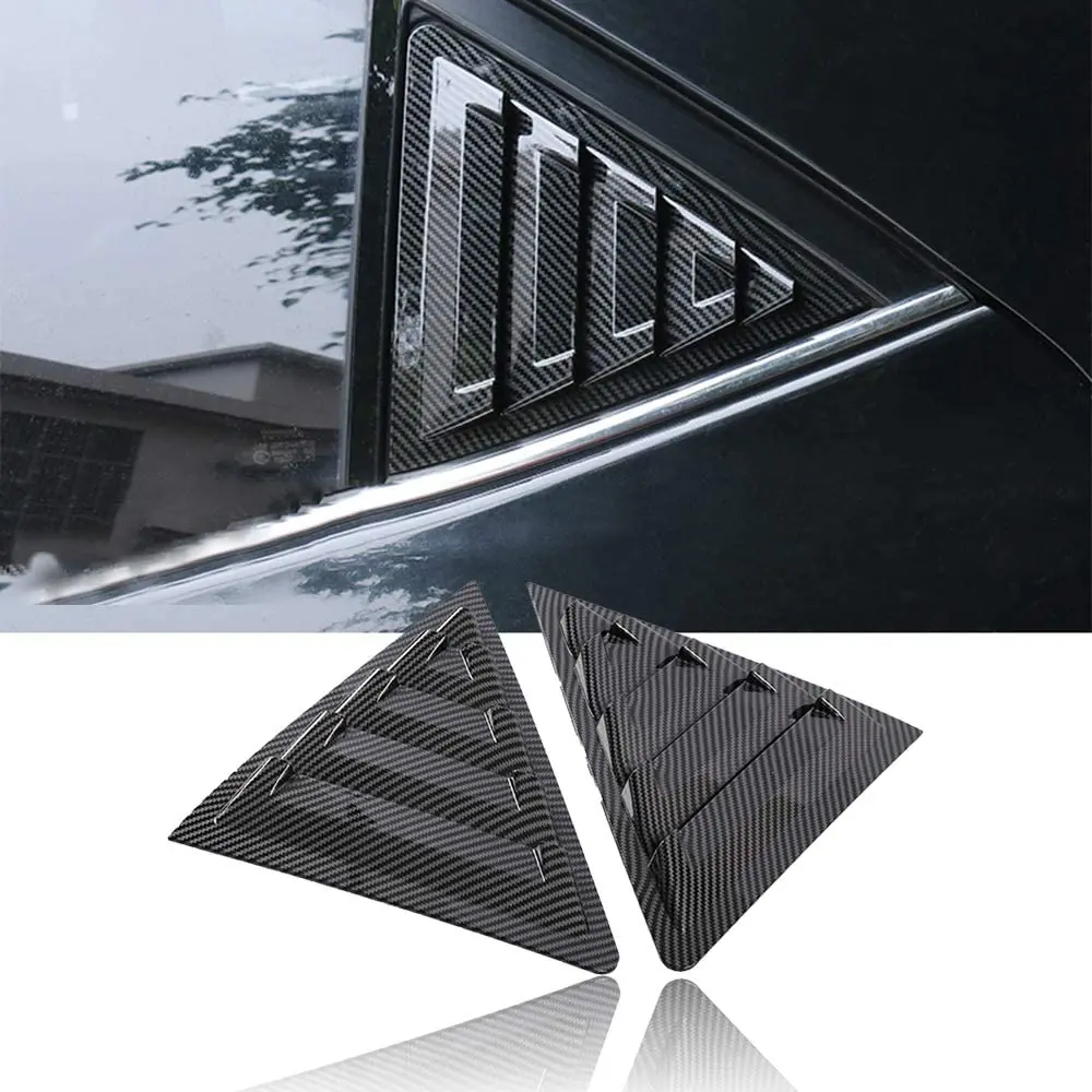 for 2013-2018 Car Rear Side Window Louvers Air Vent Scoop Shade Cover Blind Trim Accessories,Carbon