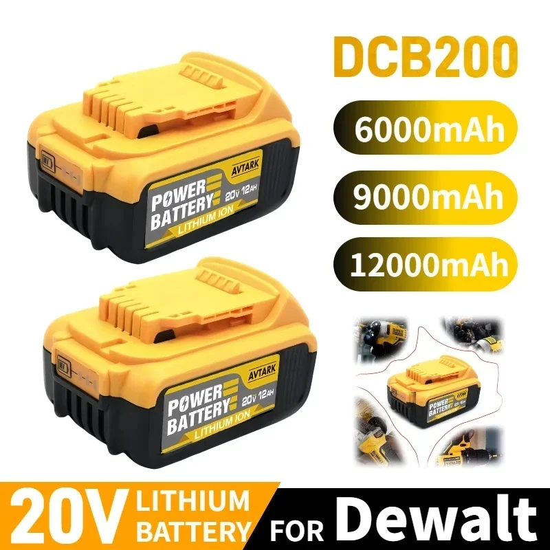 

New 100% Original 12000mAh 20V for Dewalt Power Tool Battery DCB206 20V 12.0Ah Battery DCB206 20V Battery DCB205 DCB204-2