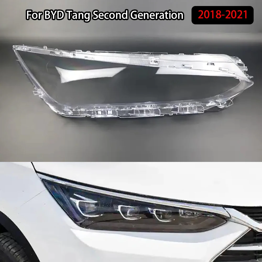 For BYD Tang Second Generation 2018-2021 Front Headlight Cover Transparent Shade Lampshade Headlamp Shell Lens Plexiglass