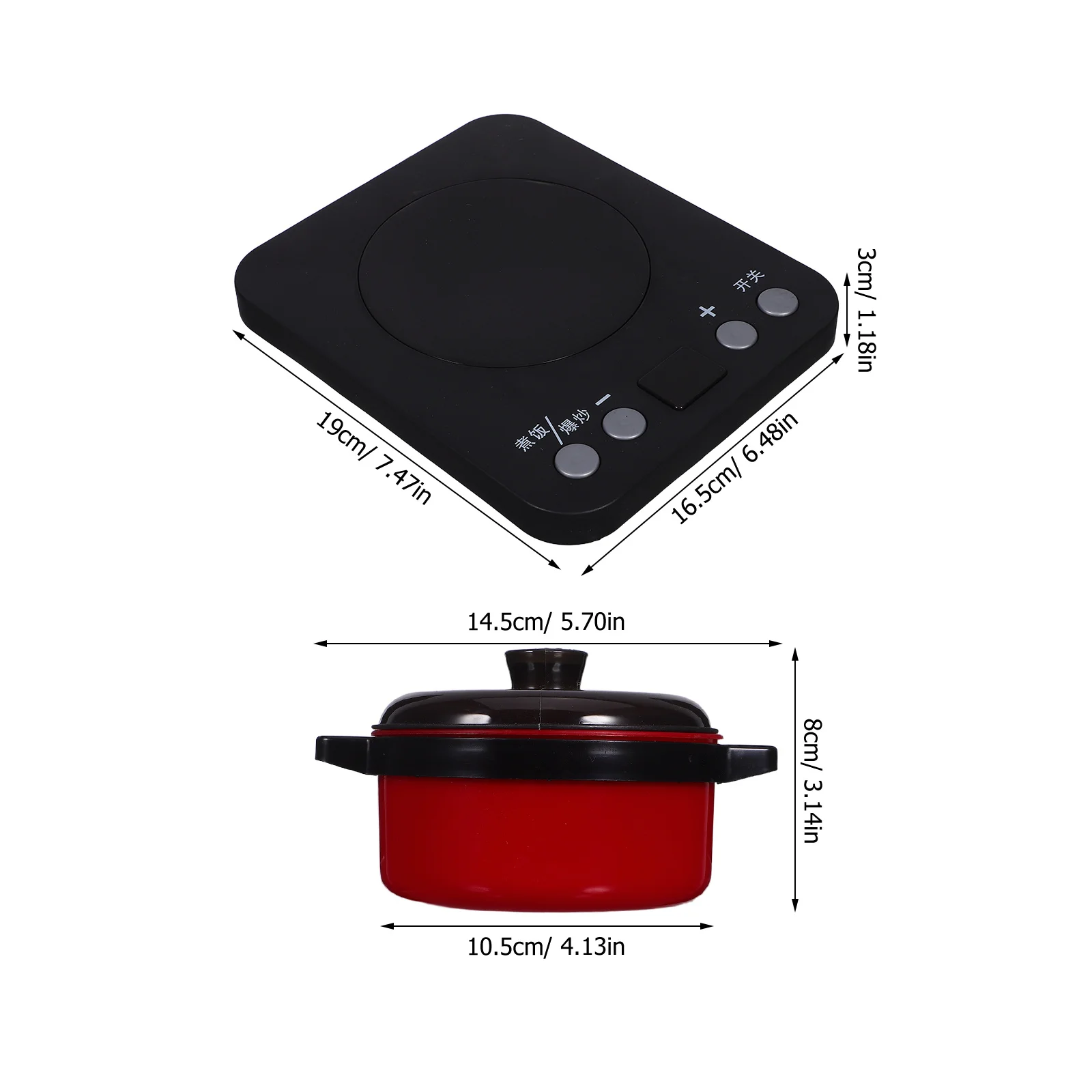 1セット子供用キッチンアクセサリー模擬IH調理器ライトサウンドごっこ遊びセットキッチンキッズプレイセット